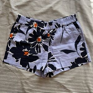 J. Crew High Waist Black and Orange Shorts